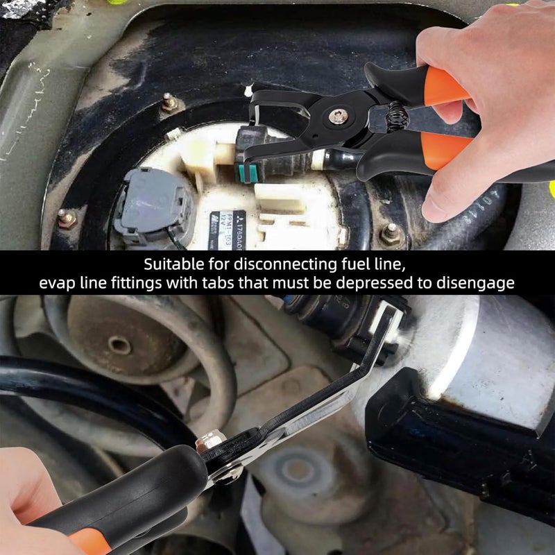 PLATATO 2PCS Disconnect Pliers Set EVAP and Fuel Line Disconnect Tool Set Includes 40 Degree and 85 Degree Automotive Universal Electrical Connector Pliers 7.28 Inch - Image 2